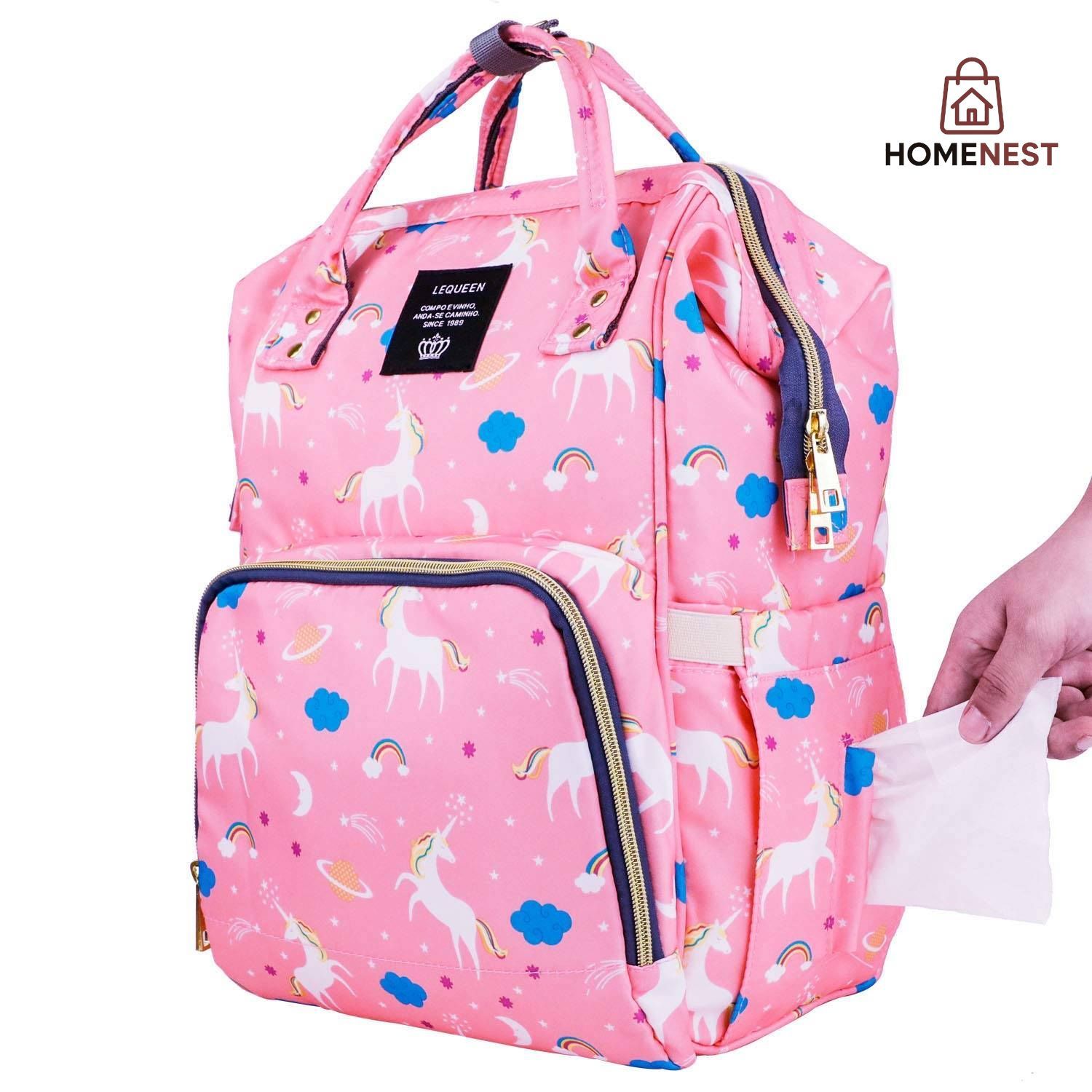 Unicorn Printed Diaper Backpack