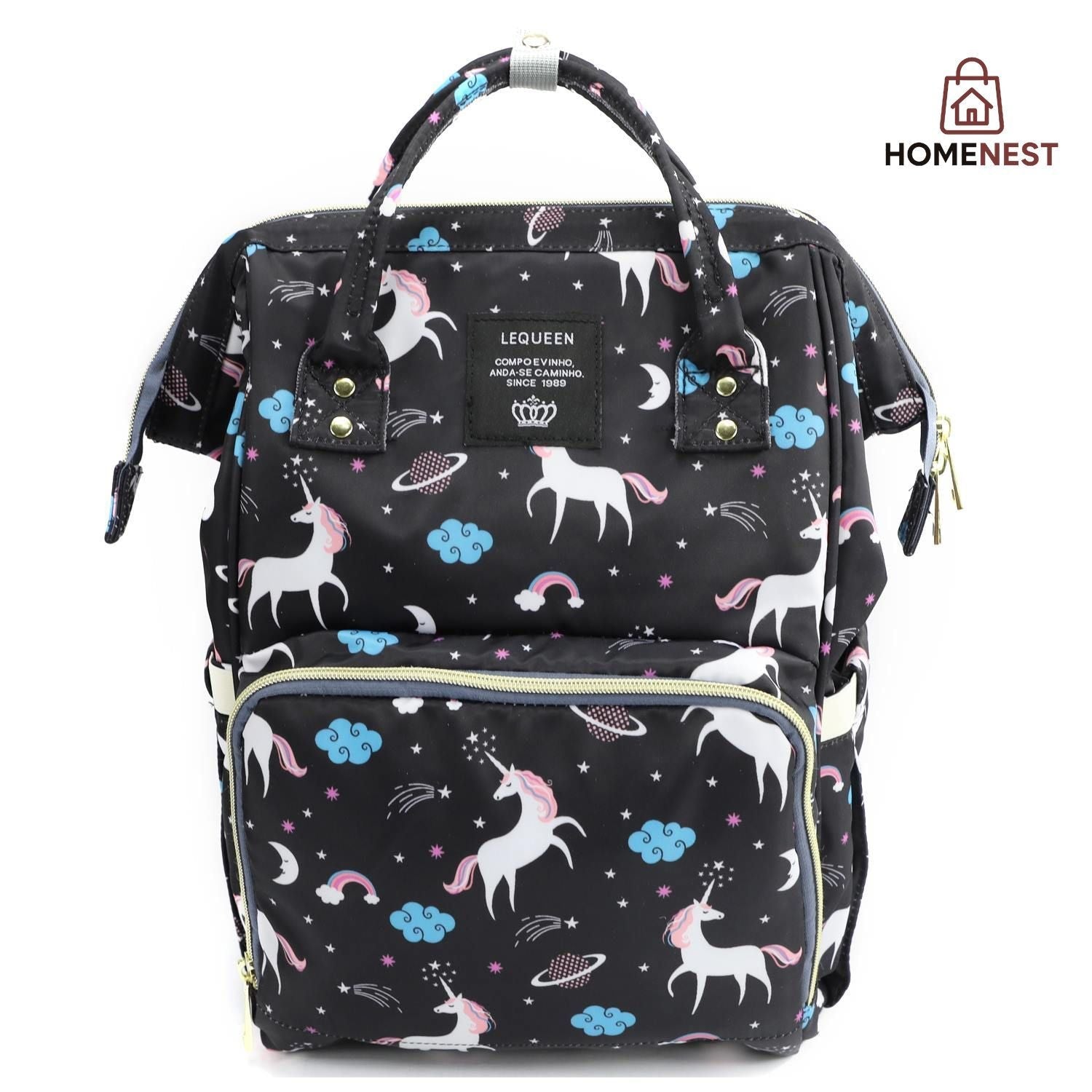 Unicorn Printed Diaper Backpack