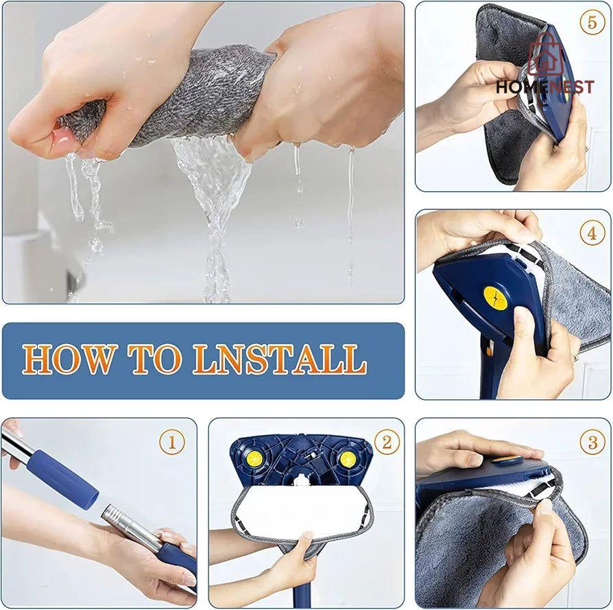 4 in 1 Triangle Mop 360 Adjustable For Cleaning Doors - Ratable - Adjustable - Mop - Brooms - Pocha - Pocha for house