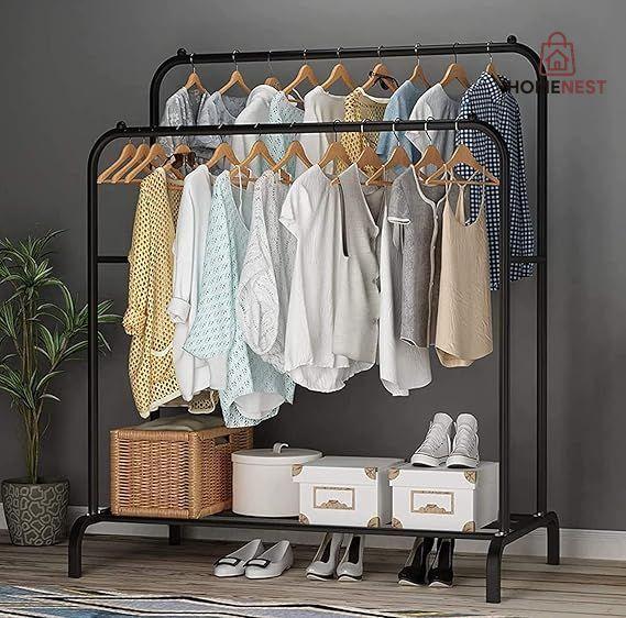 Double Pole Metal Cloth Stand