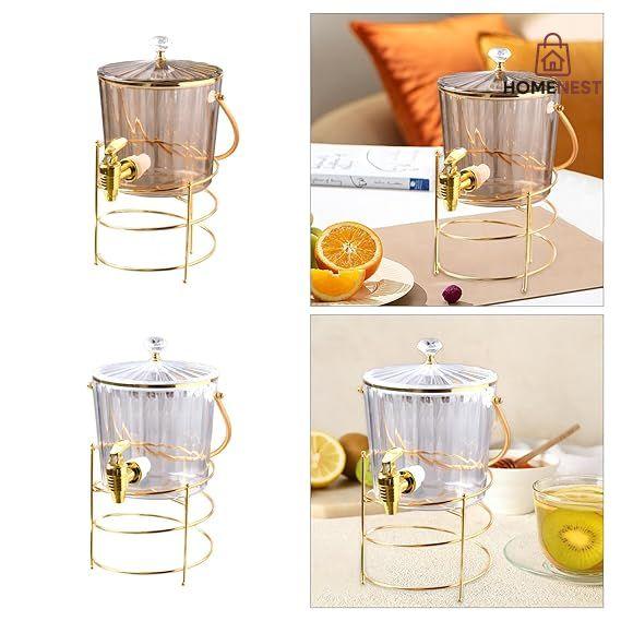 Beverage Dispenser with Spigot Cold Kettle with Faucet for Home Kitchen Milk Brown