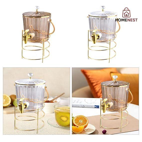 Beverage Dispenser with Spigot Cold Kettle with Faucet for Home Kitchen Milk Brown