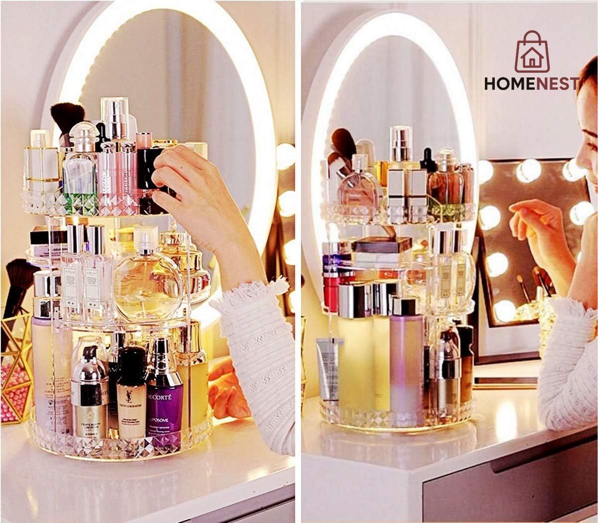 Rotatable Cosmetic Storage Rack