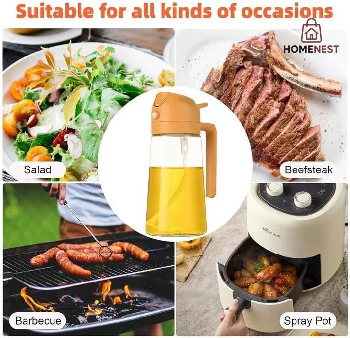 2 in 1 Glass Oil Sprayer & Dispenser