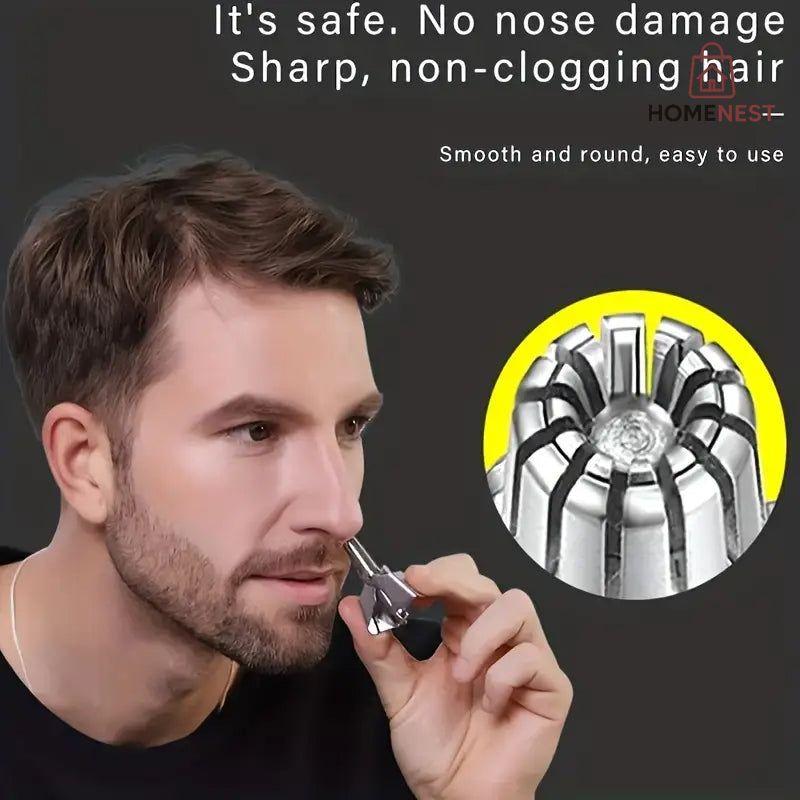 Manual Nose & Ear Hair Trimmer – Stainless Steel, Washable