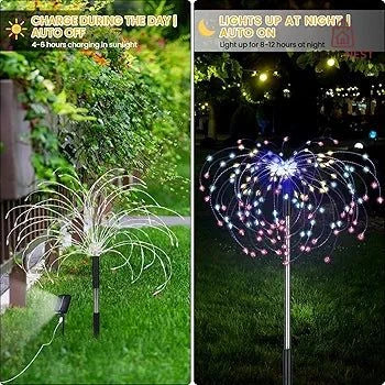 LED Solar Firework Light Waterproof Outdoor 8 Lighting Modes