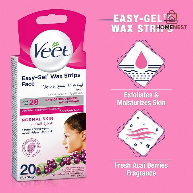 Veet Full Body Waxing Strips Kit for Normal Skin   (20 Wax Straps In One Pack )