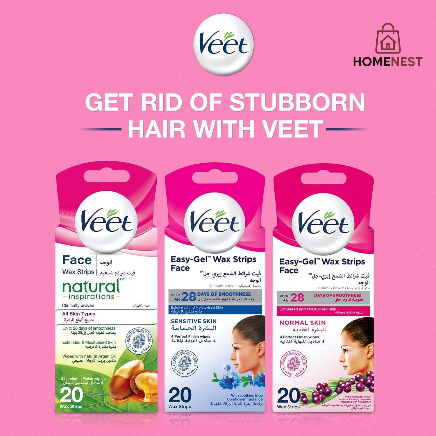 Veet Full Body Waxing Strips Kit for Normal Skin   (20 Wax Straps In One Pack )