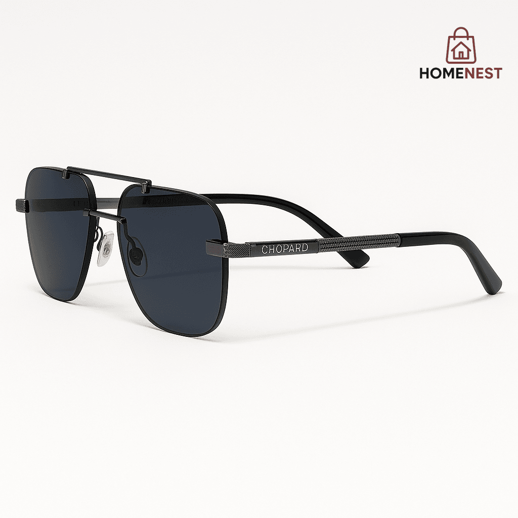 Luxury Rimless Sunglasses – Gradient Blue Lenses