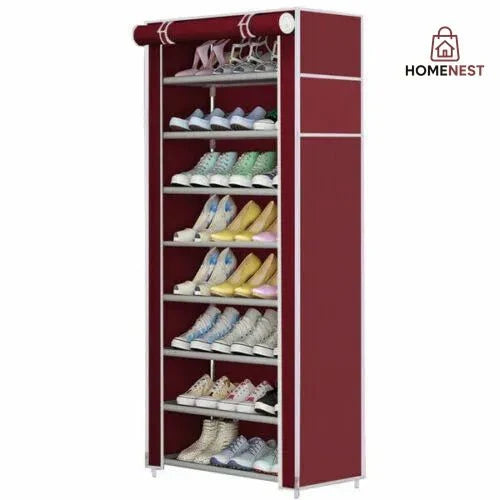 8-layers Multipurpose Shoe Rack with Fabric Cover