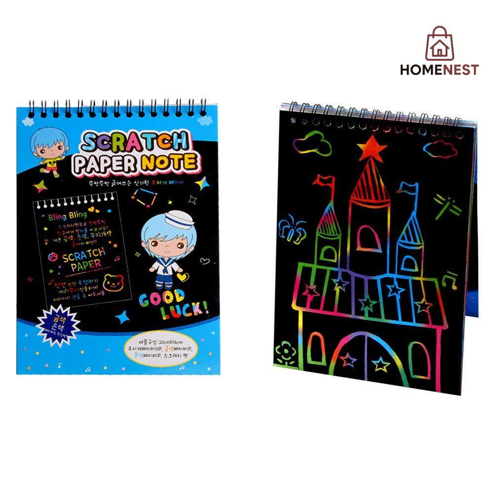 A6 Medium Scratch Note Pad Book With Wooden Stick