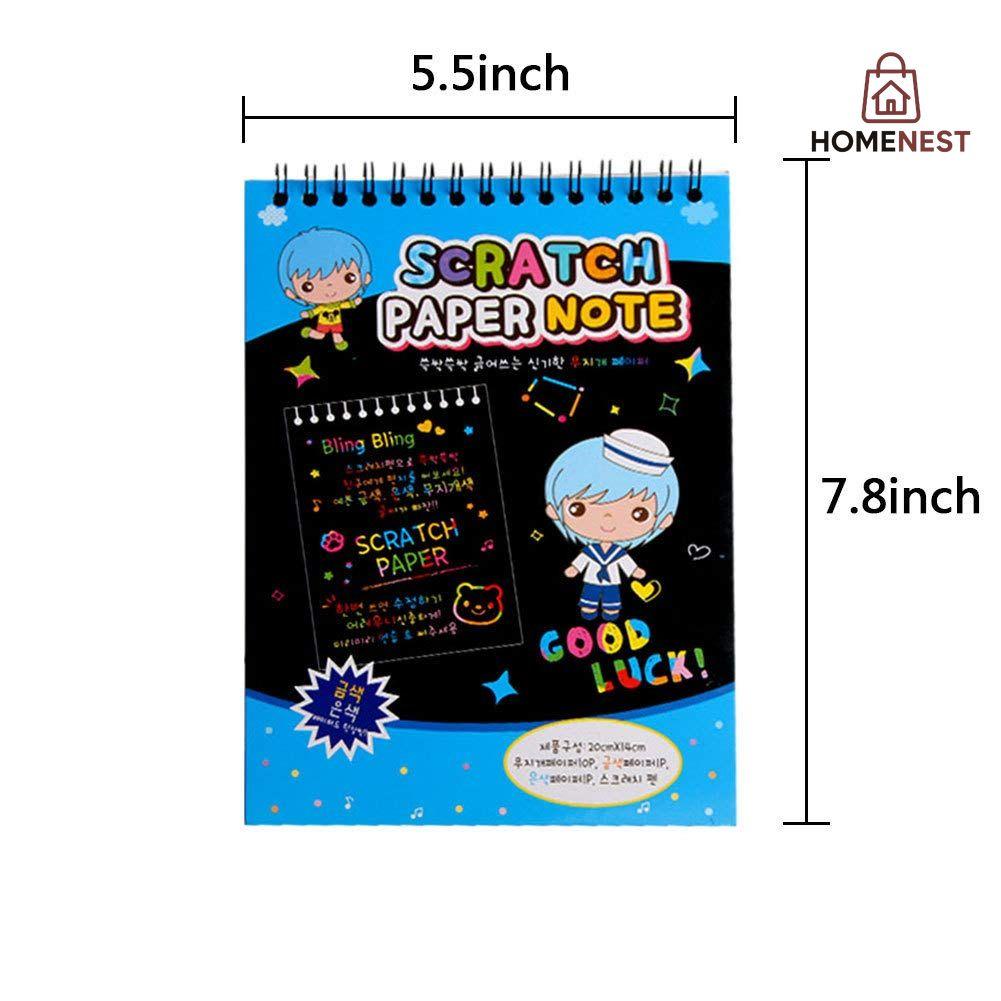 A6 Medium Scratch Note Pad Book With Wooden Stick
