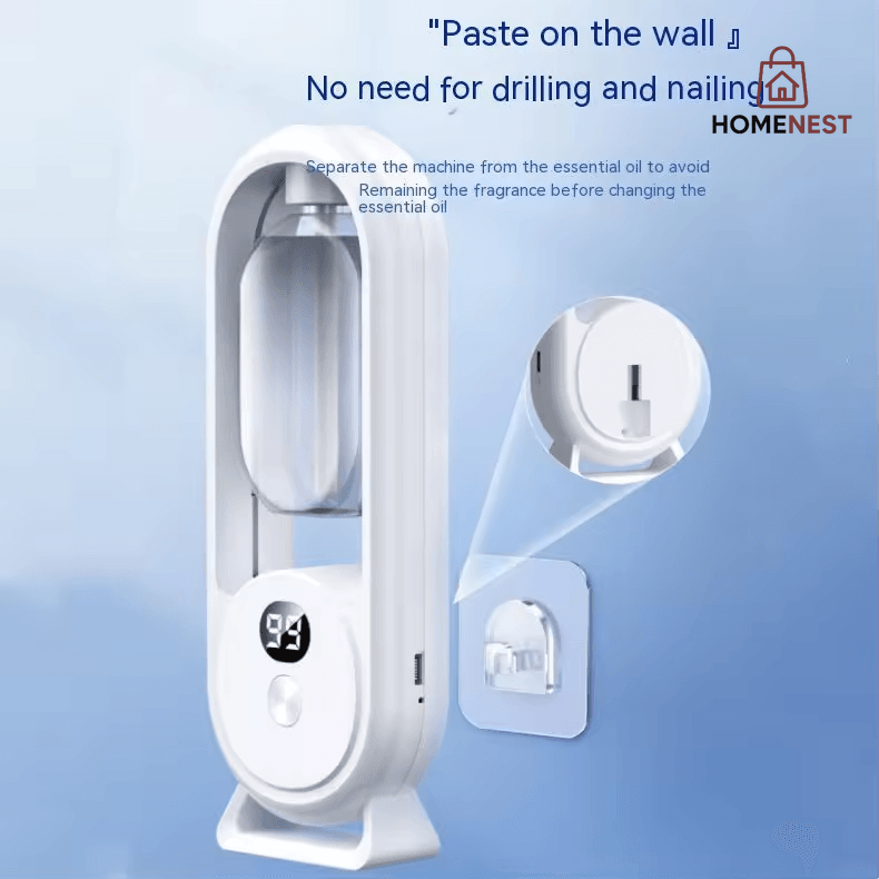 Wall Mounted Essential Oil Diffuser Rechargeable Timed Spray Digital Display Air Freshener