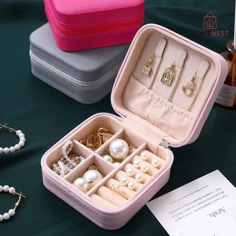 Jewelry Organizer Leather Square Box
