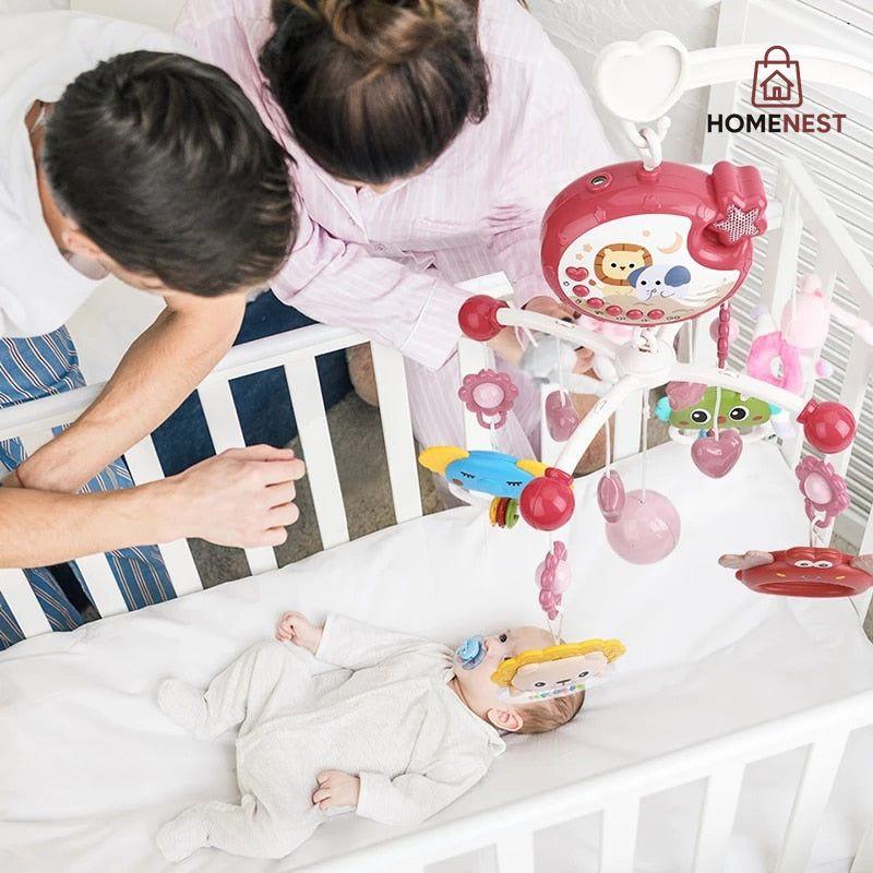 Baby Music Crib/Cot Mobile with Projector And Remote Red