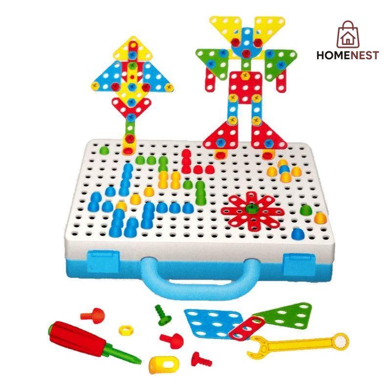 331 Pieces Creative Screw Intellectual Puzzle Educational Construction Tool Kit Suit Case