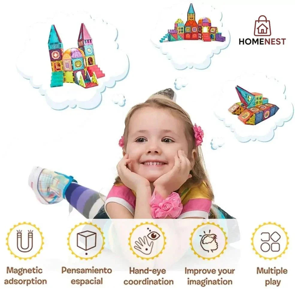 Magnetic DIY Building Blocks – 111 pieces