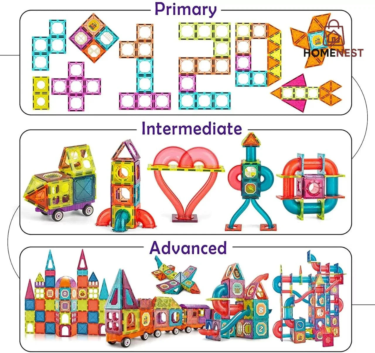 Magnetic DIY Building Blocks – 111 pieces