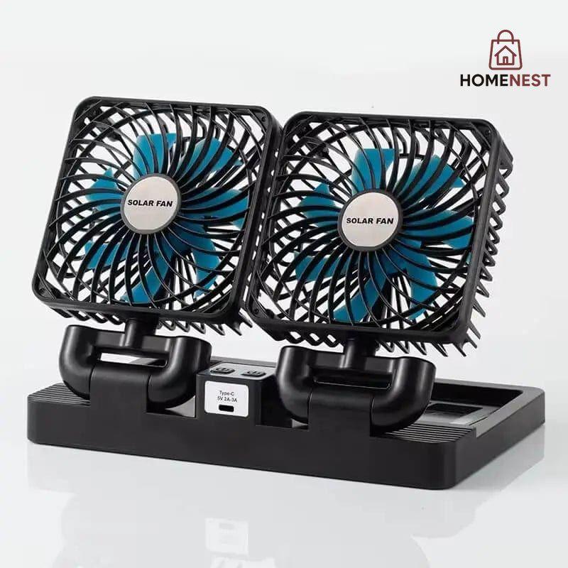 Dual Head Solar Fan