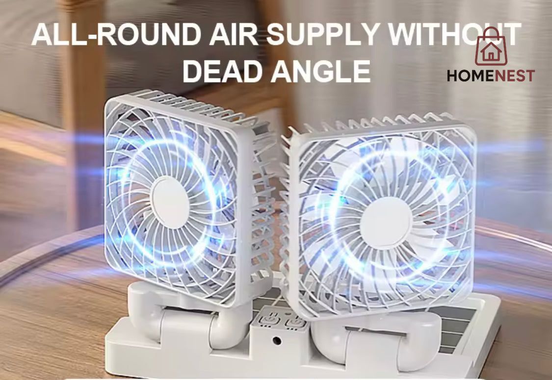 Rechargeable Dual Head Solar Fan