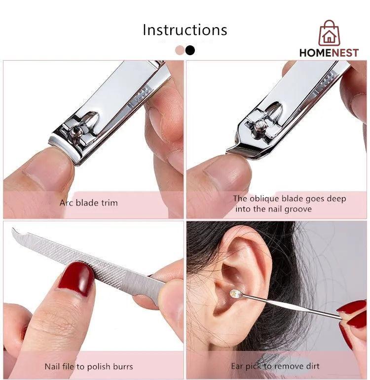 Stainless Steel Nail Clipper Cutter Set 4Pcs Set
