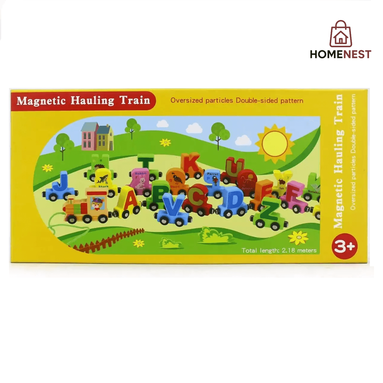 Magnetic Alphabet Double-Sided Pattern Wooden Train