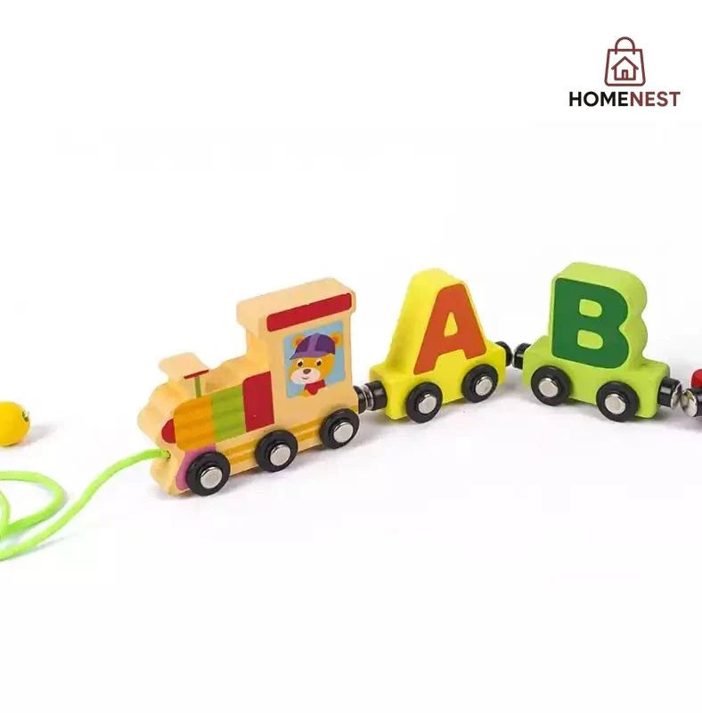 Magnetic Alphabet Double-Sided Pattern Wooden Train