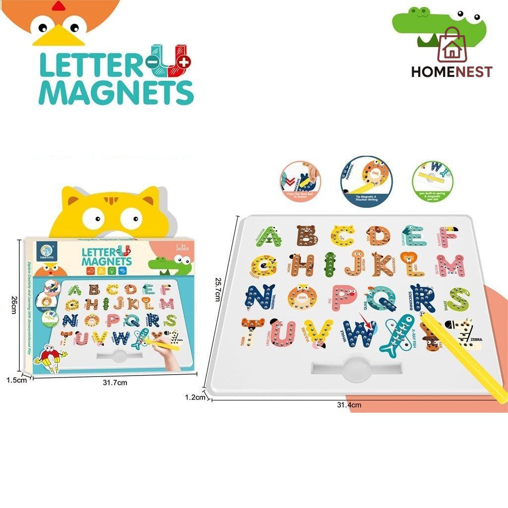 Magnetic Letter Board - 2 In 1 Alphabet Magnets Tracing Board