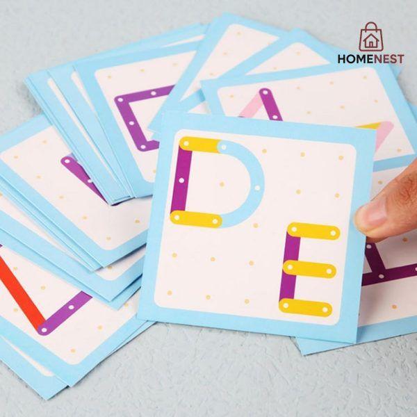 Nail Board Jigsaw Wooden Column Puzzle Blocks