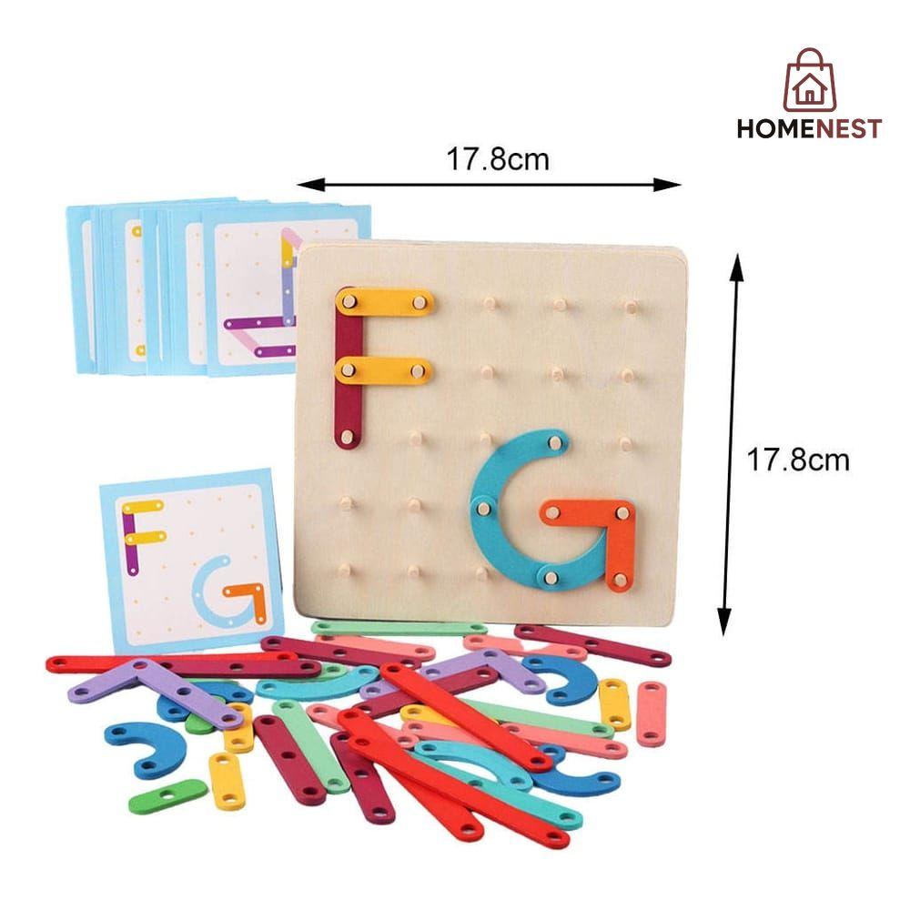 Nail Board Jigsaw Wooden Column Puzzle Blocks