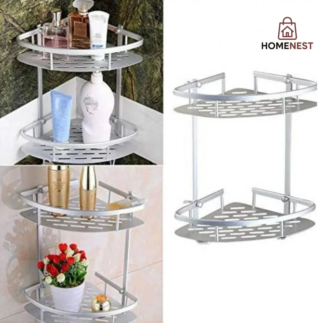 2L Wall-Mounted Aluminum Corner Shelf