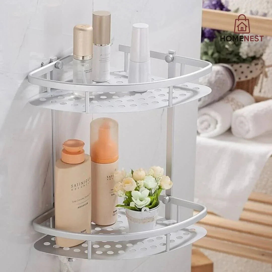 2L Wall-Mounted Aluminum Corner Shelf
