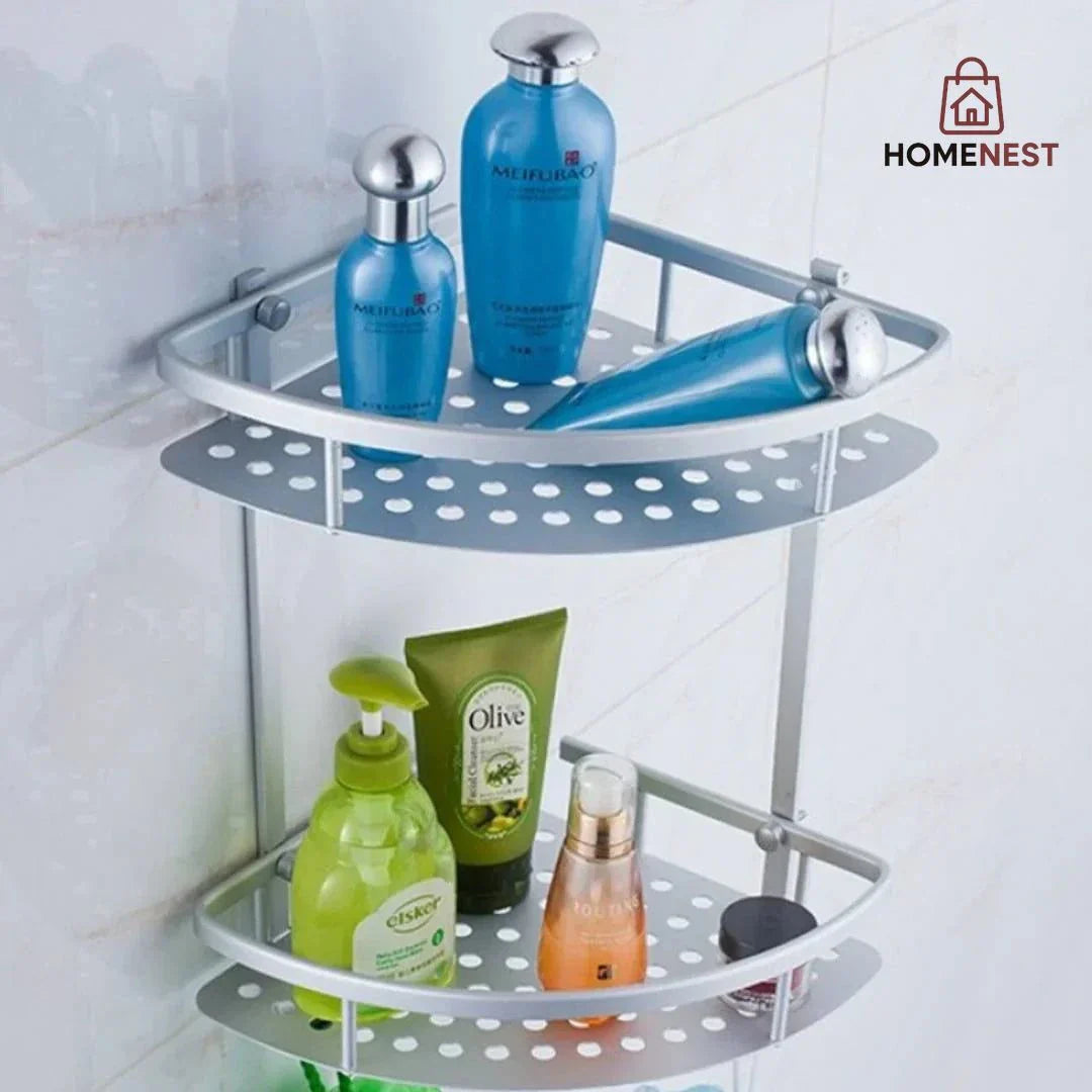 2L Wall-Mounted Aluminum Corner Shelf