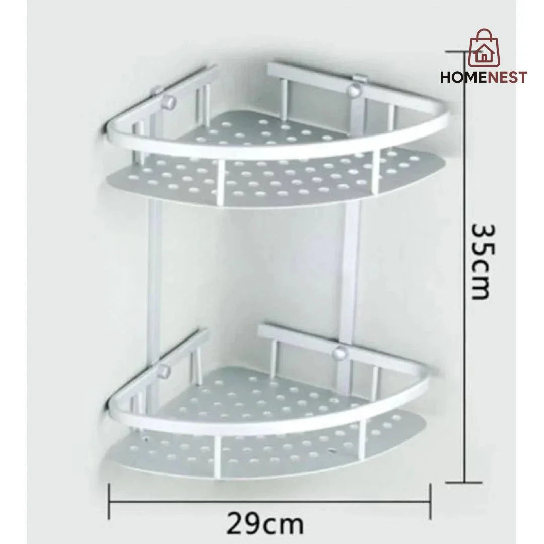 2L Wall-Mounted Aluminum Corner Shelf