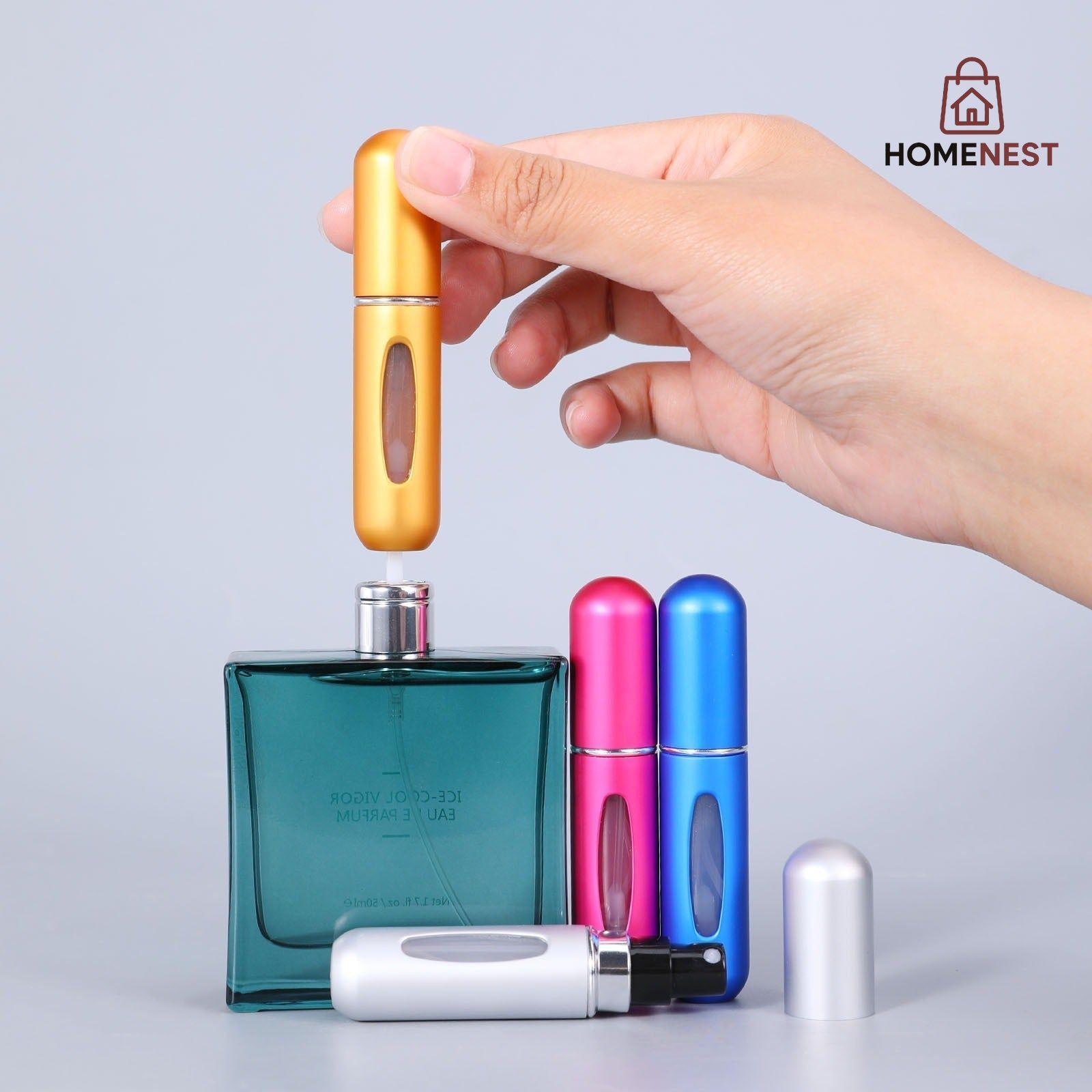 Pack of 5 Portable Mini Refillable Perfume Bottle With Spray.