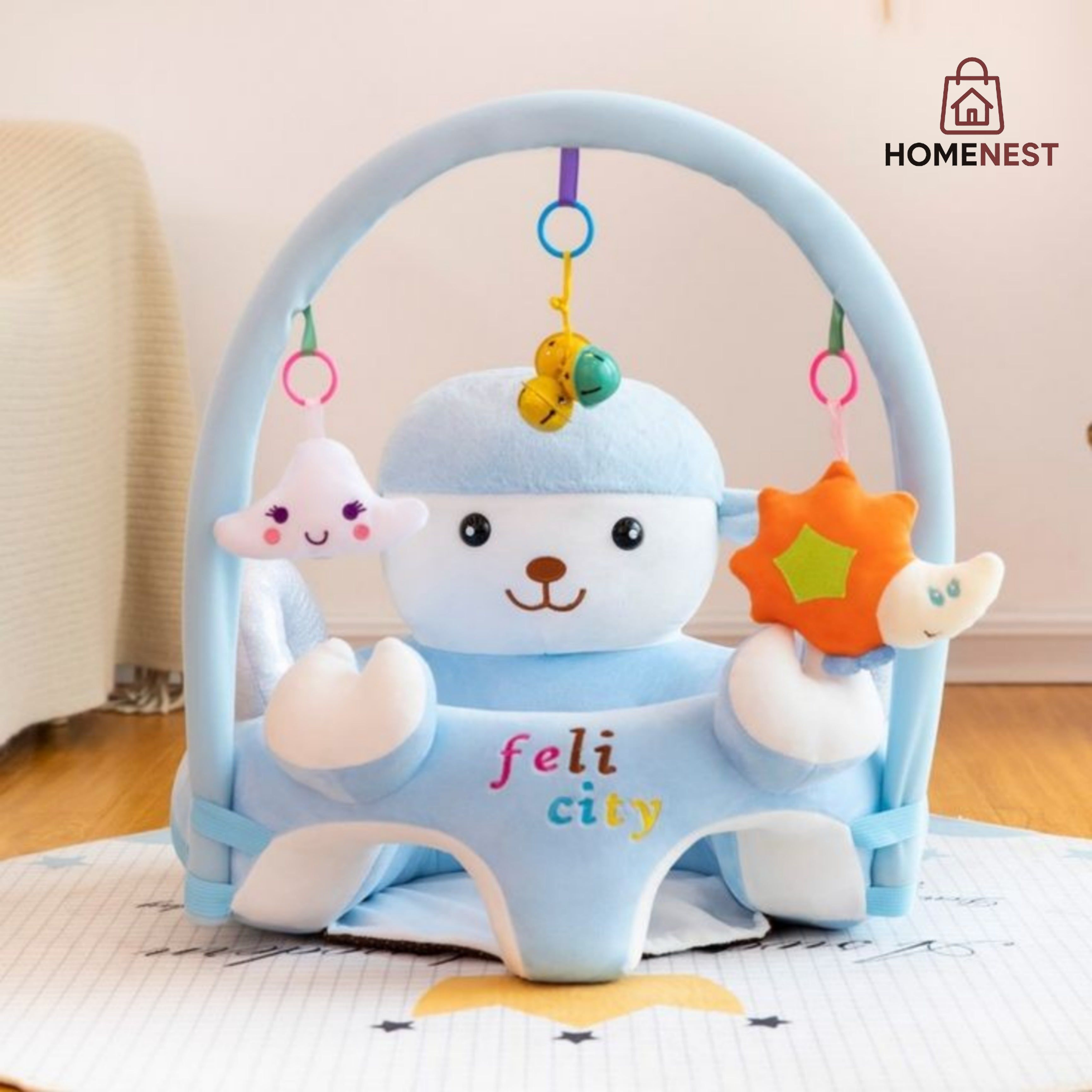 ANIMALS FACES SEAT WITH TOY BAR