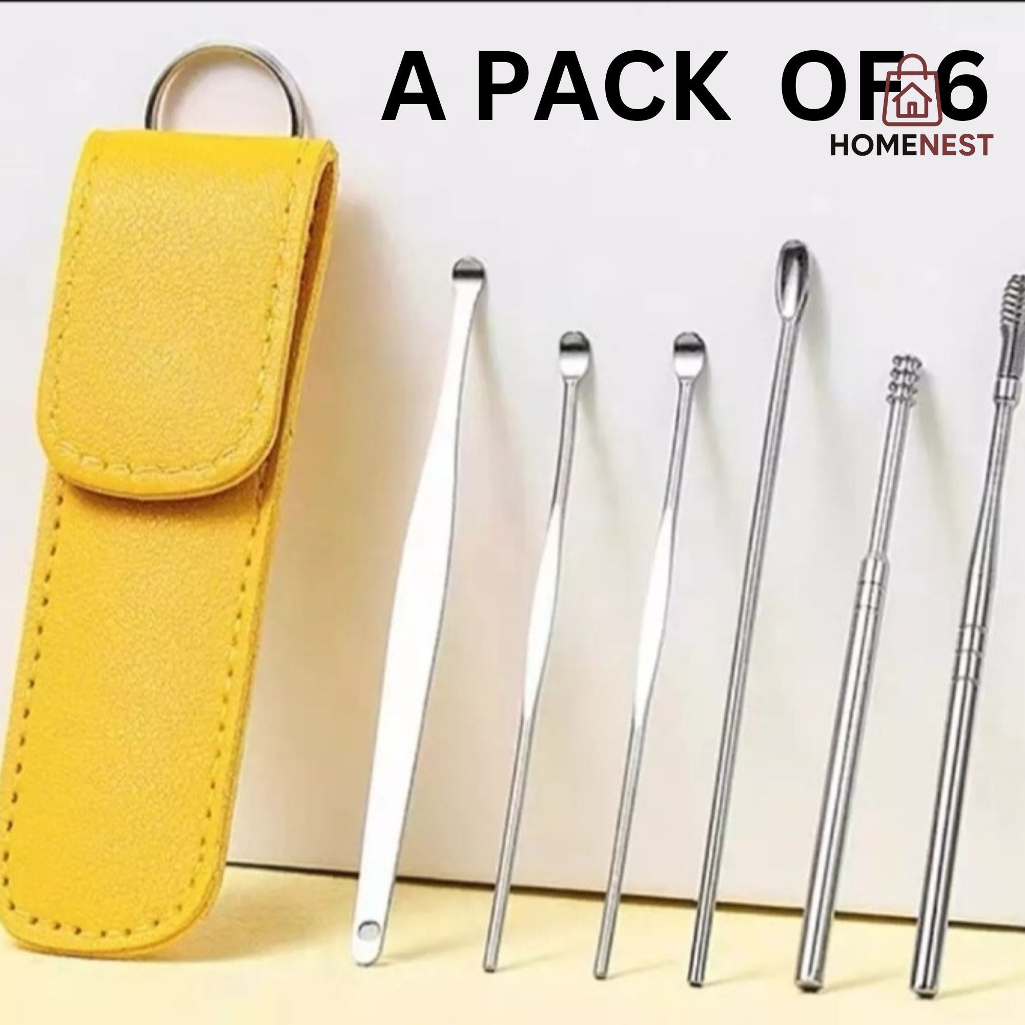 6 Pcs Ear Wax Cleaning Tool Pouch
