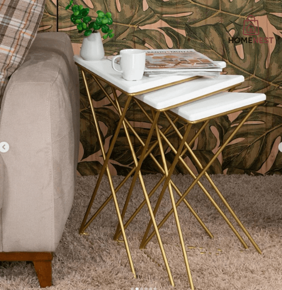 Coffee Table Golden Iron Modern Creative Side Table Apartment Balcony Living Room Bedroom Office Etc.