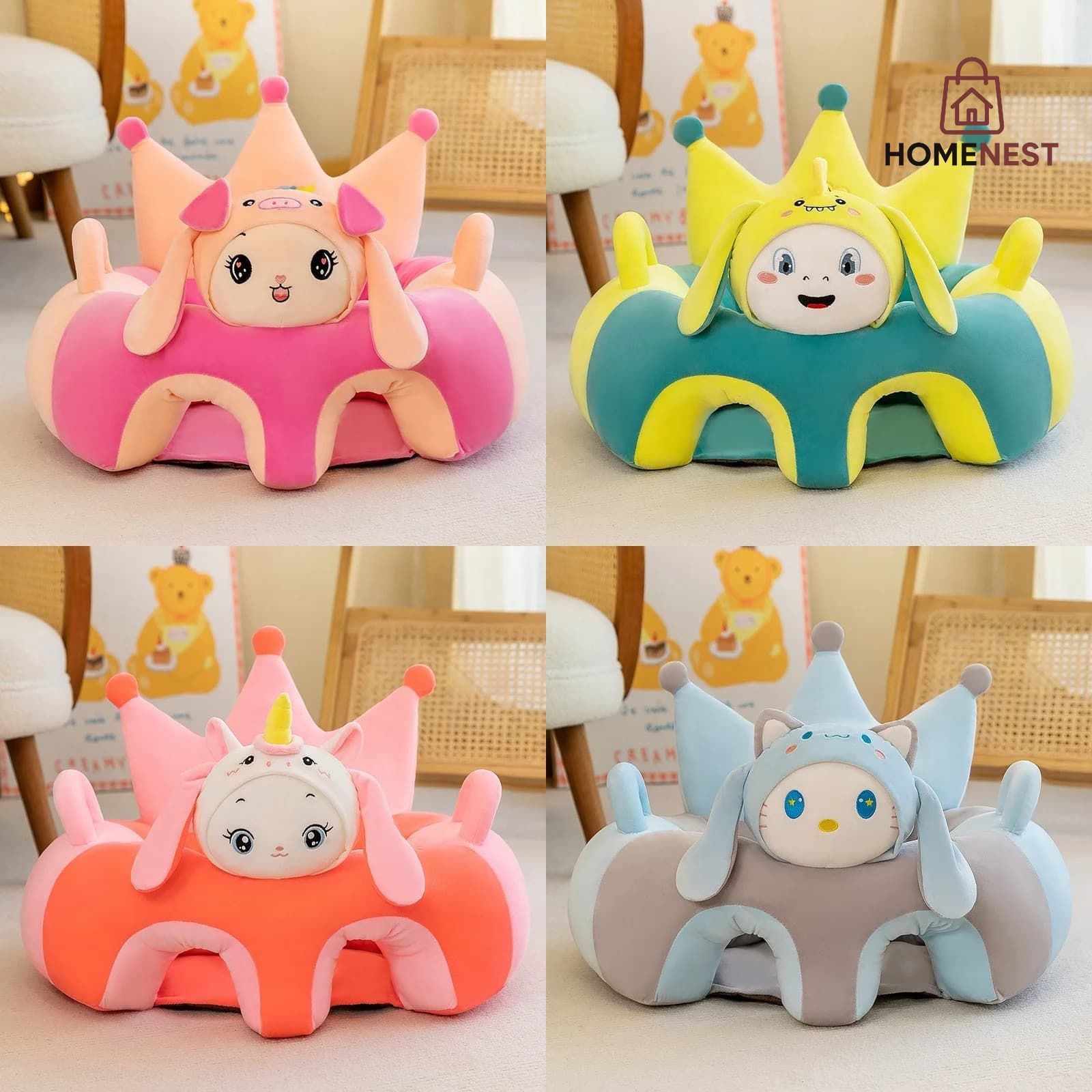 Soft And Comfy Baby Crown Sofa Floor Seats
