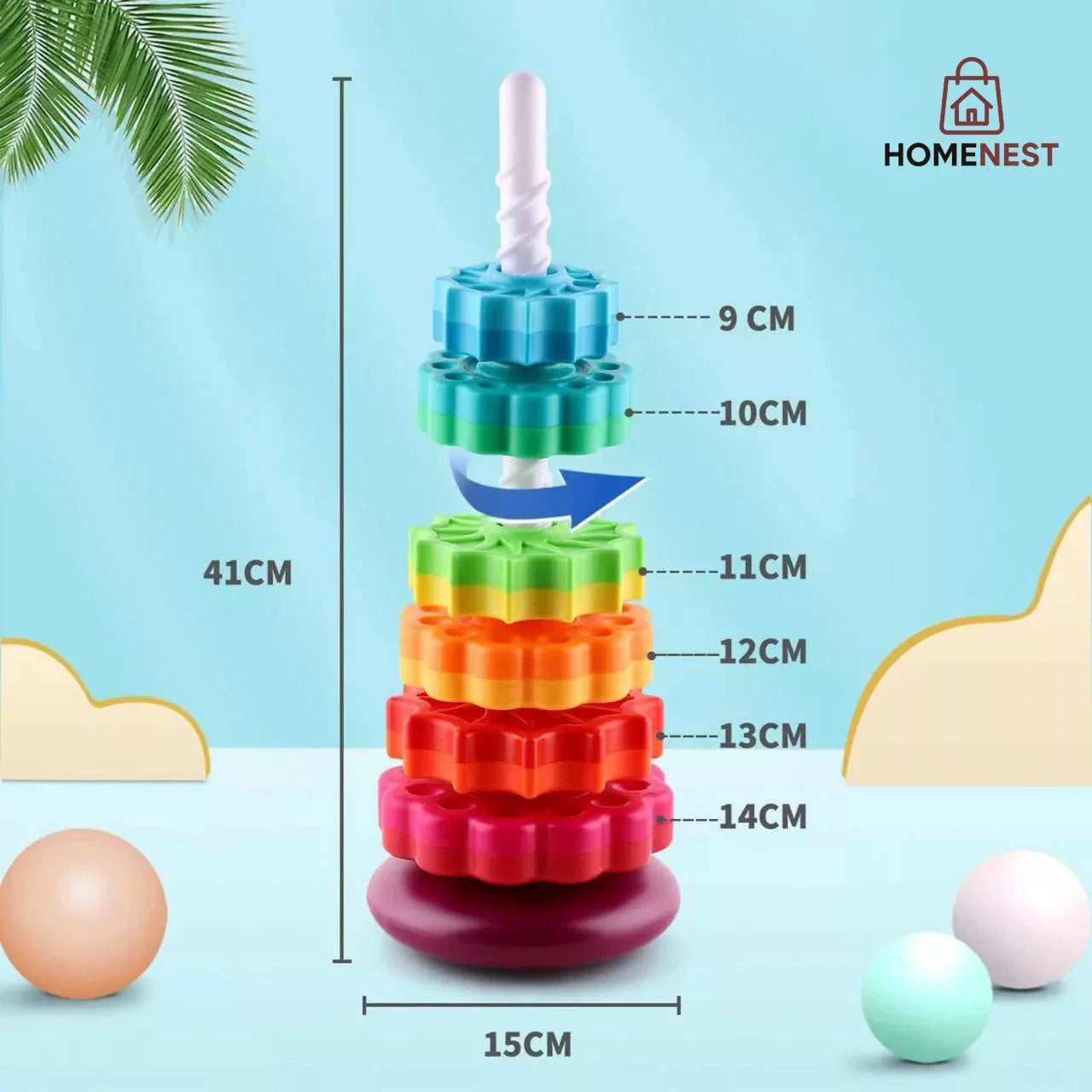 Spin Gear Again Rainbow Tower – 6 stages