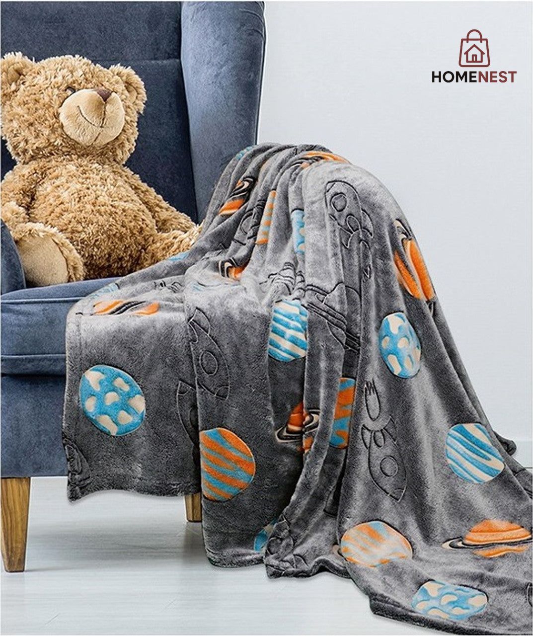 Outer Space Glow In The Dark Blanket