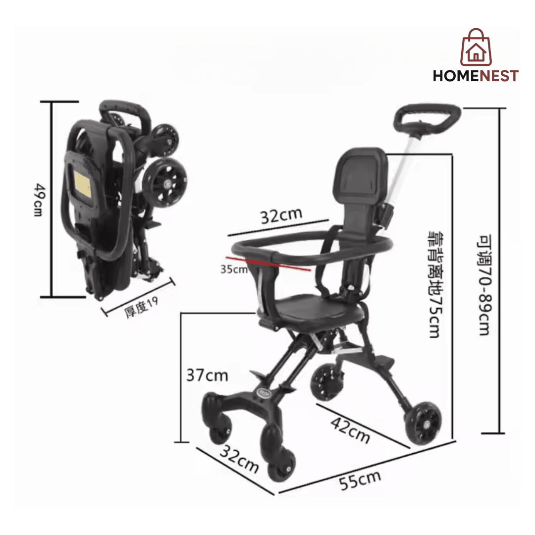 Lightweight Baby Stroller — Easy Fold & Perfect for Travel!
