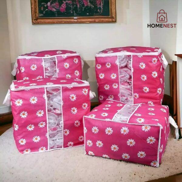 Non Woven Colored Storage Bags PACK OF 4