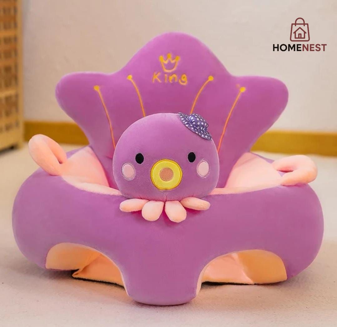 Learn to Sit with Back Support Baby Character Floor Seat with Side Handles