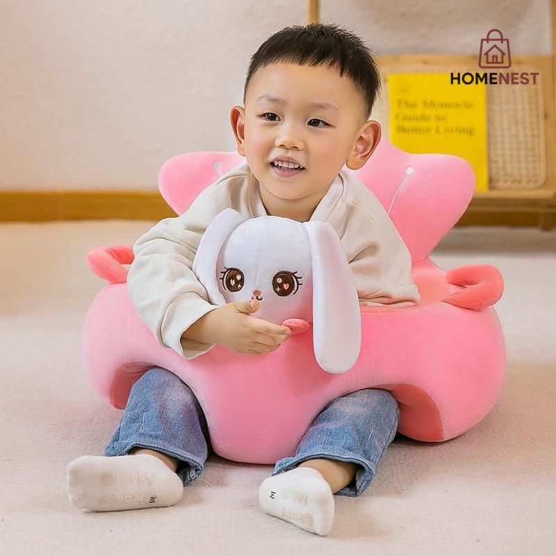 Learn to Sit with Back Support Baby Character Floor Seat with Side Handles