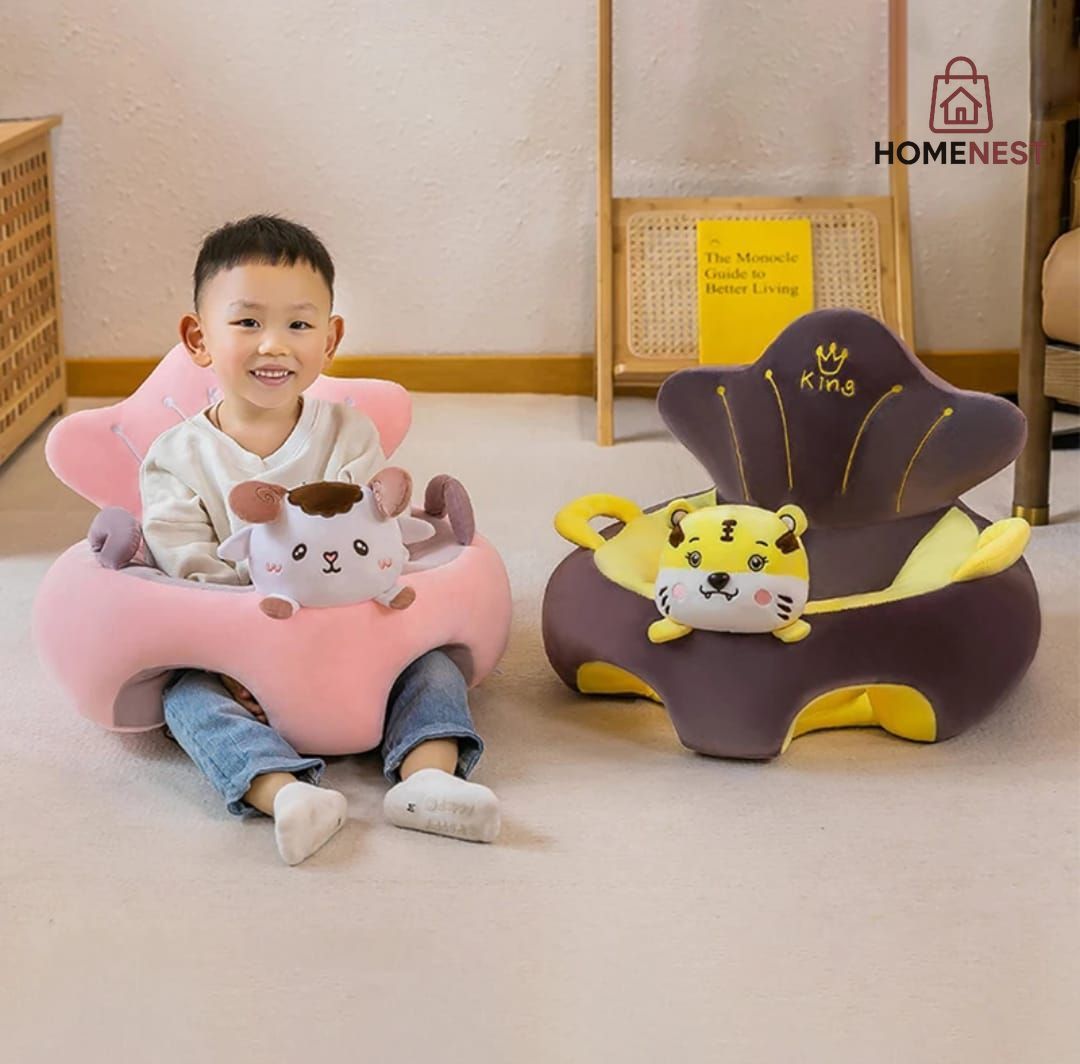 Learn to Sit with Back Support Baby Character Floor Seat with Side Handles