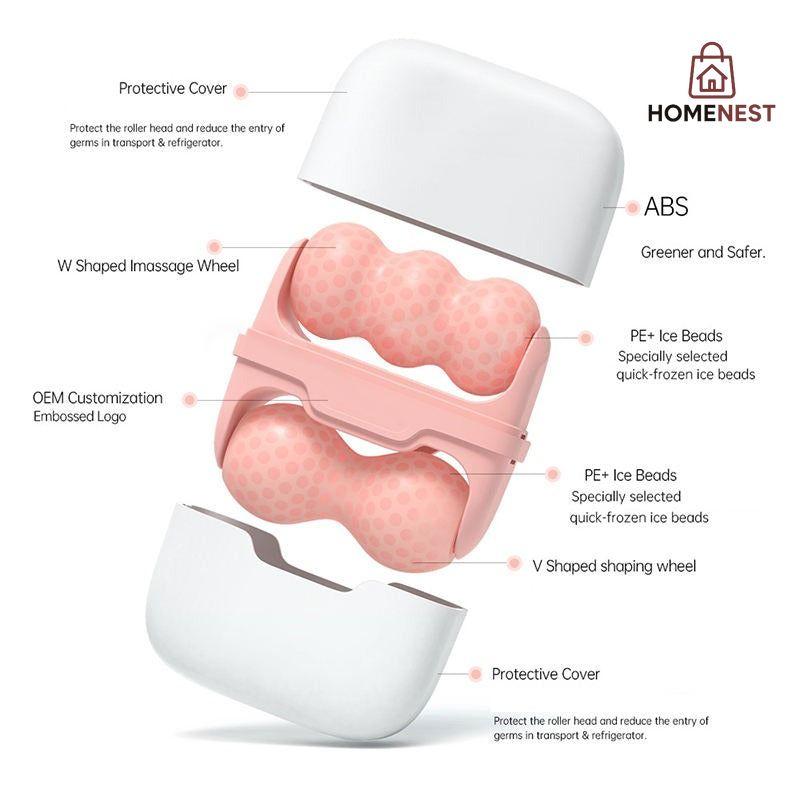 Anti-aging Skin Care Dual Ice Roller For Face Tighten Ice Face Roller