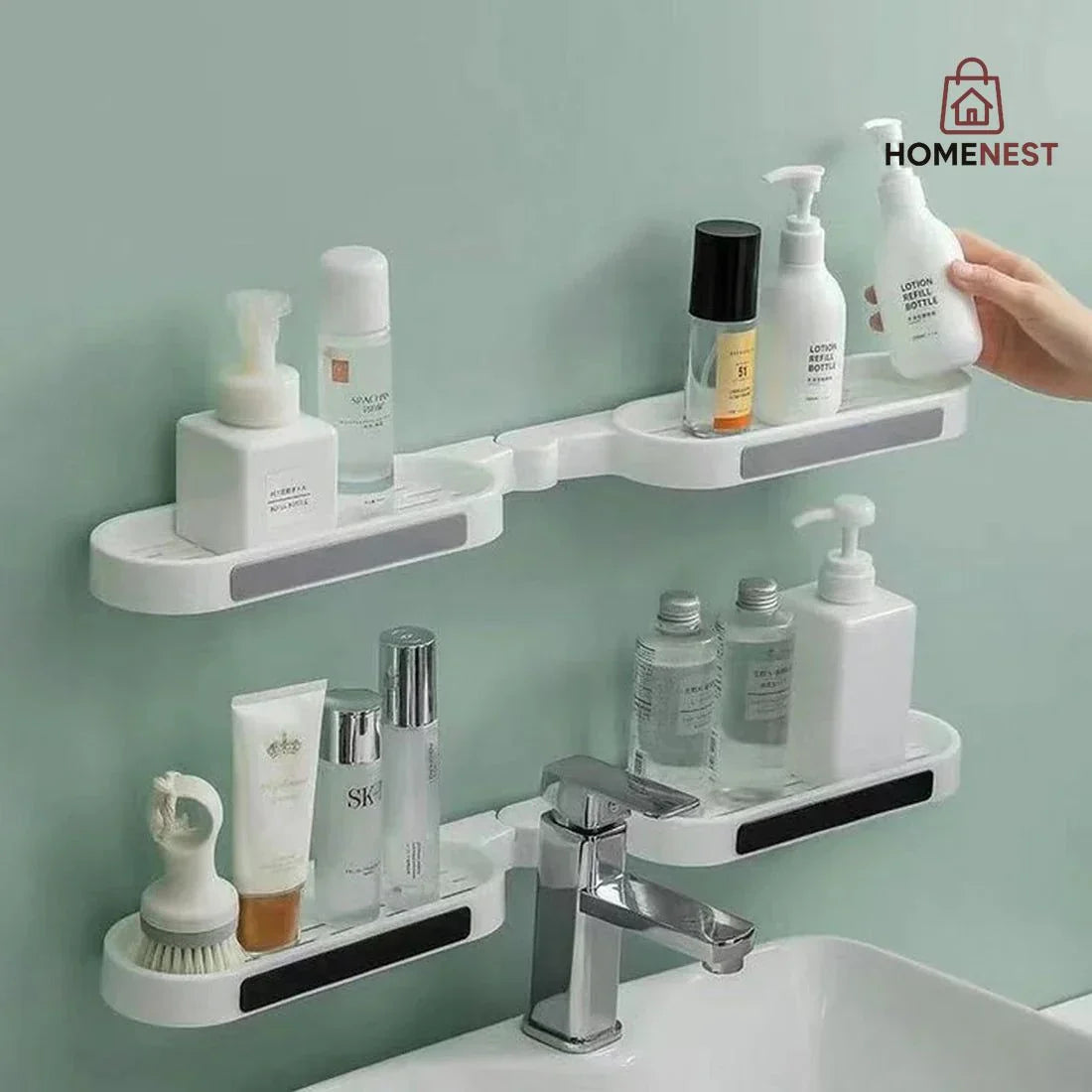 Mounted Shelf Storage Bathroom Revolving Rack