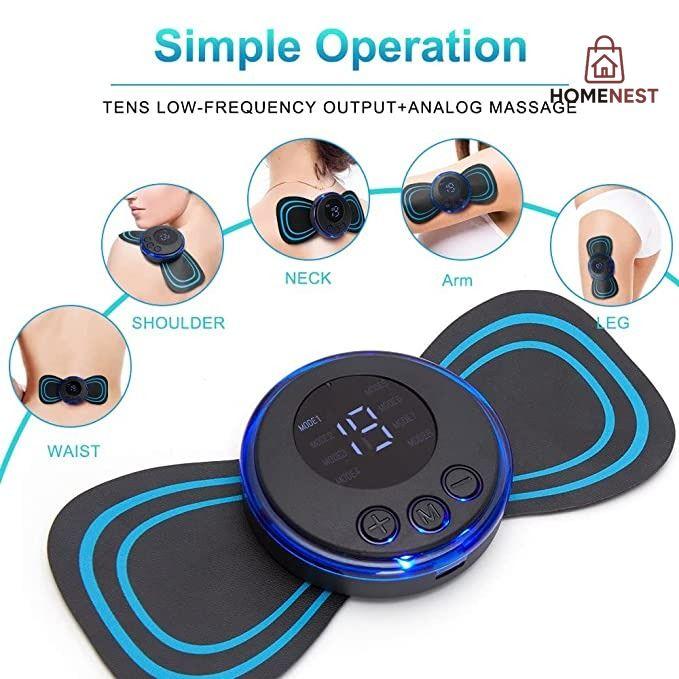 EMS Mini Portable Electric Neck, Back & Body Pain Relief Massager