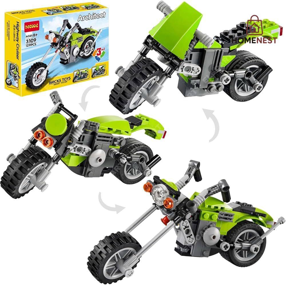 3 in 1 Architect Series Super Bike Building Block Toy Set - Educational DIY Toys for Kids